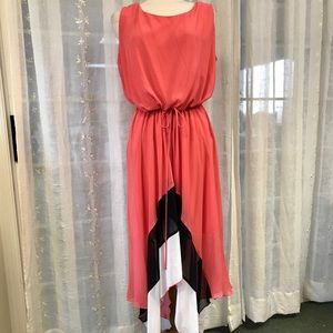 NWT Coral high low Chiffon Dress